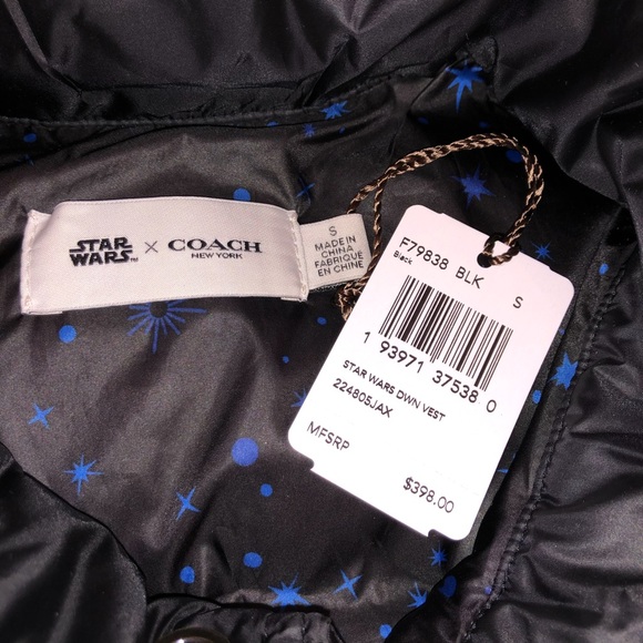 Coach Star Wars down filled vest in black NWT 😎 - Picture 11 of 14